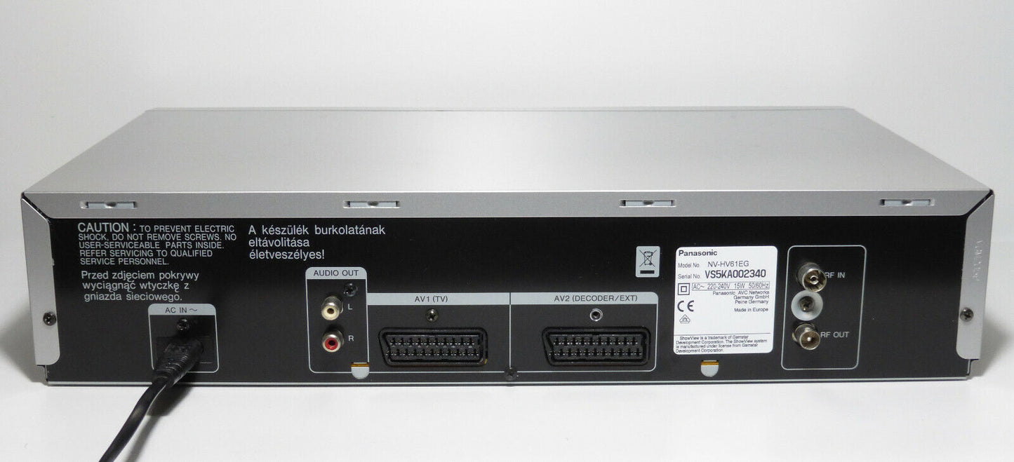Videorecorder Panasonic NV-HV61 6 Kopf HiFi Stereo silber VHS 1 J. Garantie SQPB
